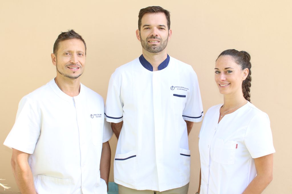 Equipo de Fisioterapia Ibiza. Fran, Antonio y Paola